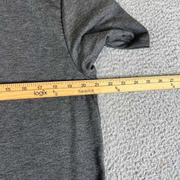 Lands End T-Shirt Mens Medium Dark Grey Crew Neck Lightweight Stretch - Picture 10 of 11